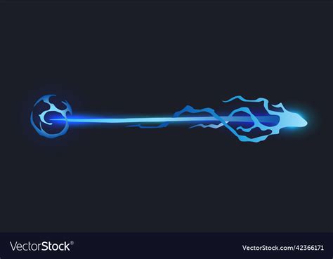 Cartoon Laser Gun Beam Futuristic Shot Effect Vector Image