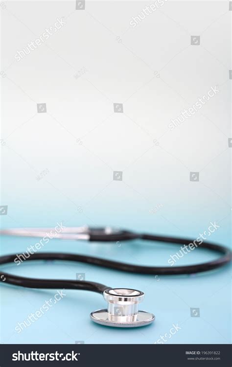 Close Up Detail Still Life View Of A Doctor Stethoscope Laying On A