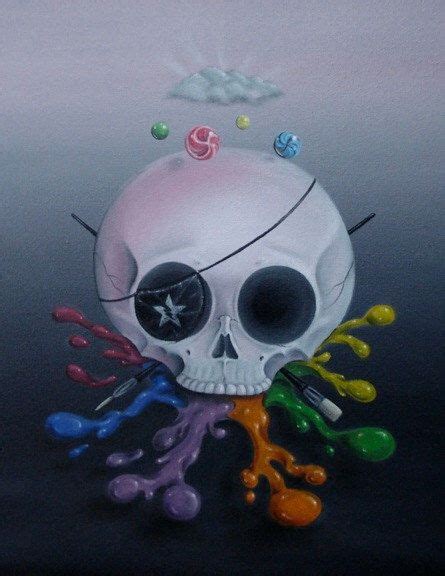 Sugar Fueled Dead Men Skull Skeleton Rainbow Splash Paint Artist Pop