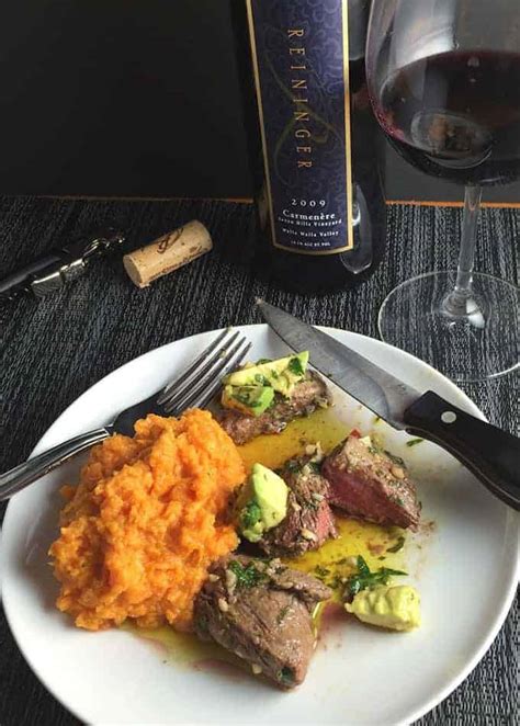 You're sure to keep your stamina during the hustle and bustle of the holiday season with this tenderloin roast recipe. Avocado Chimichurri Beef Tenderloin with Reininger Carmenere #winePW | Cooking Chat