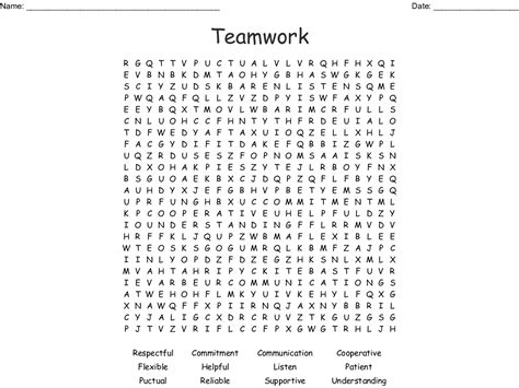 Teamwork Word Search Wordmint