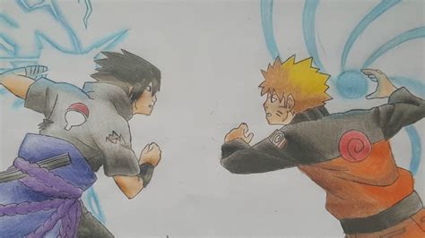 How To Draw Naruto And Sasuke Fighting Step By Step