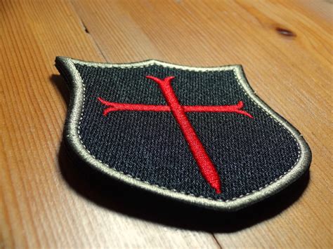 Red Cross Black Shield Patch Morale Crusader Templar Knights Etsy