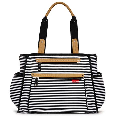Skip Hop Grand Central Diaper Bag, Black And White Stripe | Totes