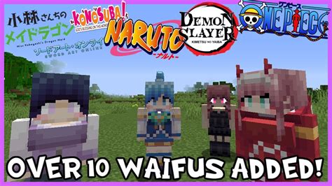 Your Anime Waifus In Minecraft Minecraft Waifucraft Mod Review Youtube