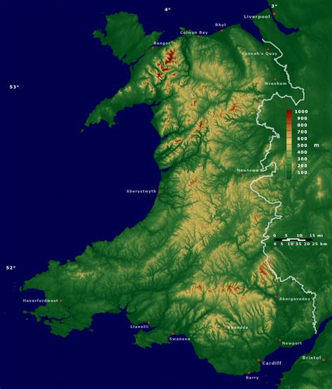 Map of wales showing major cities, terrain, national parks, rivers, and surrounding countries with international borders and outline maps. Large detailed physical map of Wales | Wales | United Kingdom | Europe | Mapsland | Maps of the ...