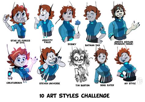10 Art Styles Challenge By The Magpie On Deviantart