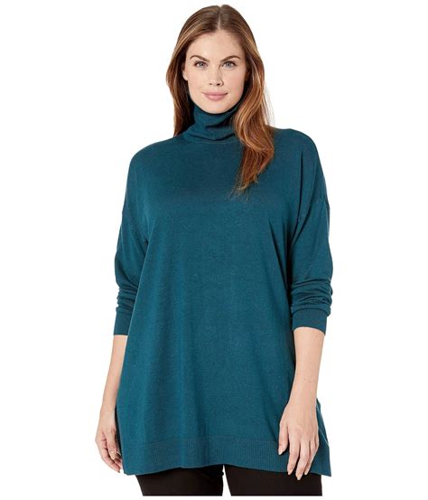 Eileen Fisher Synthetic Plus Size Lightweight Cozy Stretch Turtleneck