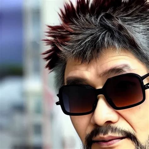 Hideaki Anno Mohawk Hairstyle Sunglasses Stable Diffusion Openart