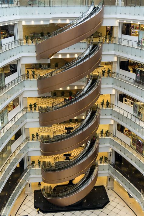 Fancy New Mall In China Has 7 Story Spiral Escalators Shopping Mall
