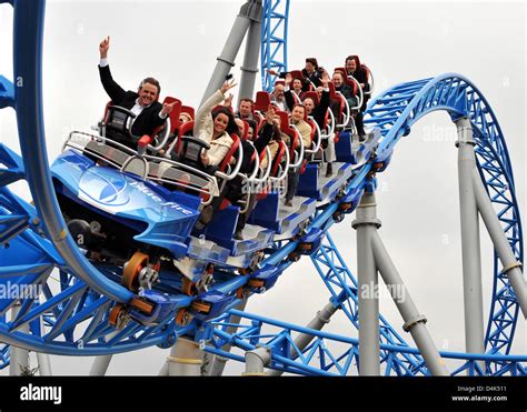 Wagons Of The New Rollercoaster Blue Fire Megacoaster Are Shown In