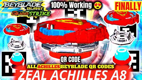 ZEAL ACHILLES A8 QR CODE Of All ACHILLES Beyblades Qr Codes Beyblade