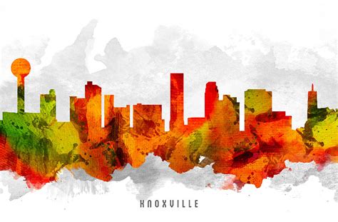Knoxville Tennessee Cityscape 15 Painting By Aged Pixel