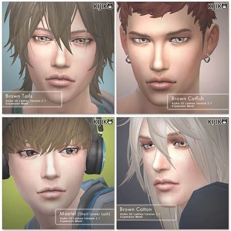 Long Styles Eyelashes Male 3d Lashes Sims 4 Cc Sims
