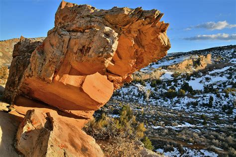 Amazing Rock Formation On Cliffs Edge In Colorado National Monument