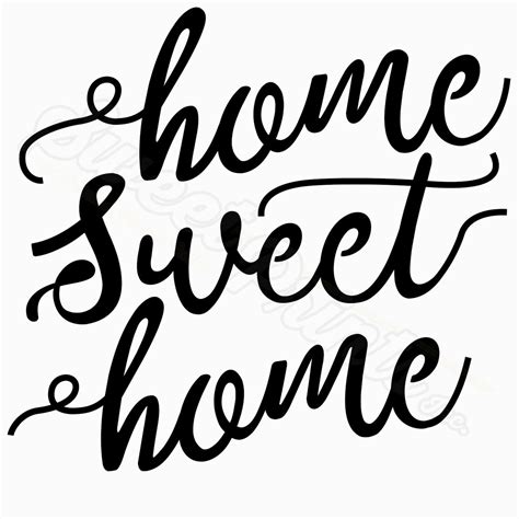 Set Of 2 Home Sweet Home Script Cookie Etsy