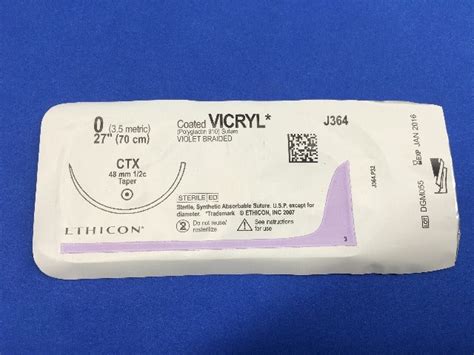 Ethicon J364h Coated Vicryl Ctx 18 X
