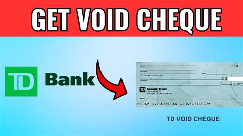 How To Get Void Cheque Td Online Youtube