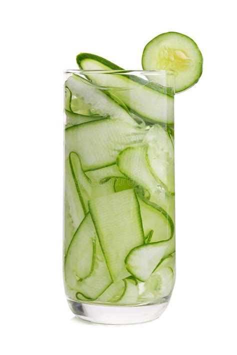 Detox Cucumber And Mint Diet Drink On White Background Stock Image