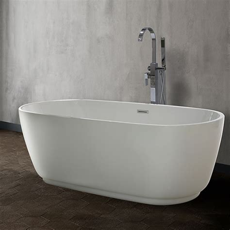 Aifol 67 Inches Modern Acrylic Stand Alone Bathtub Soaking Spa Tub