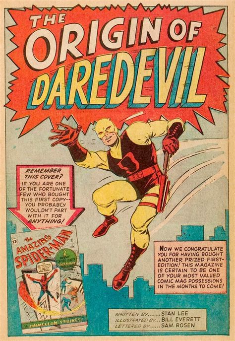 Daredevil 1 Pg 2 1st Appearance Of Daredevil Page 1st Appearance