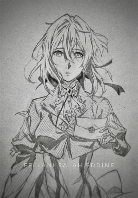 Violet Evergarden Sketch By Fellanisalaheddine Sketches Anime