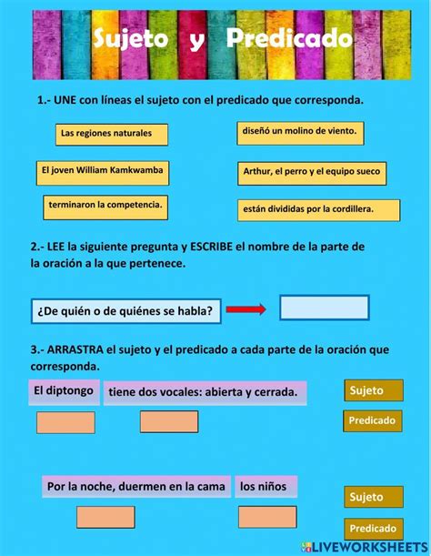 Sujeto Y Predicado Online Exercise For 5to Nivel Live Worksheets