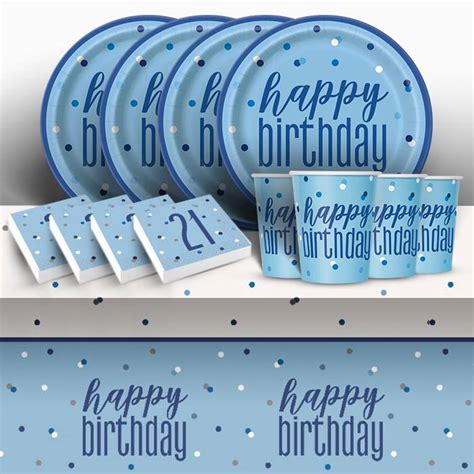 Blue Glitz 21st Birthday Party Pack Starter Party Save Smile