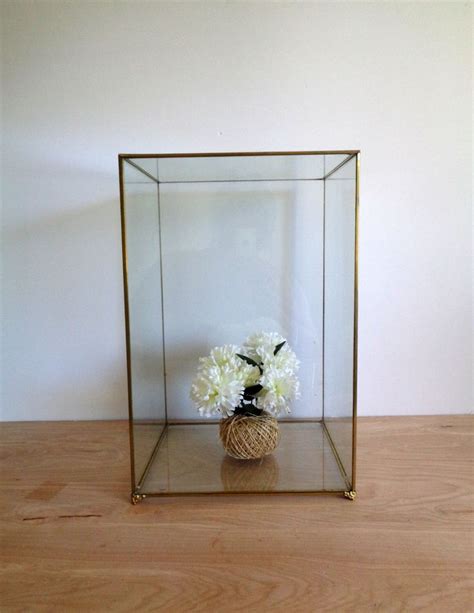 Extra Large Brass Glass Display Case Box Vintage Terrarium Etsy