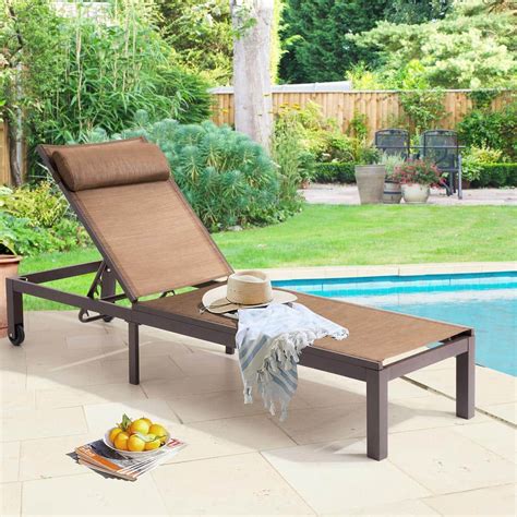 Crestlive Products 1 Piece Aluminum Adjustable Outdoor Chaise Lounge In