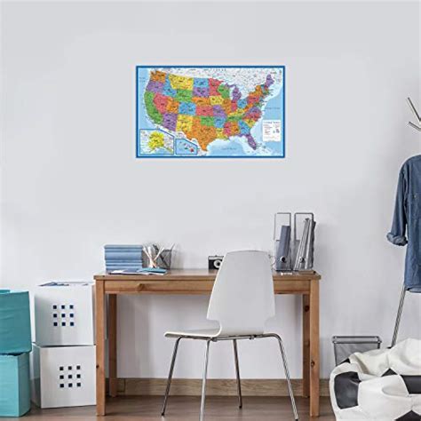 Laminated Usa Map 18 X 29 Wall Chart Map Of The United States Of