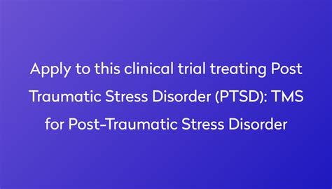 Tms For Post Traumatic Stress Disorder Clinical Trial 2024 Power