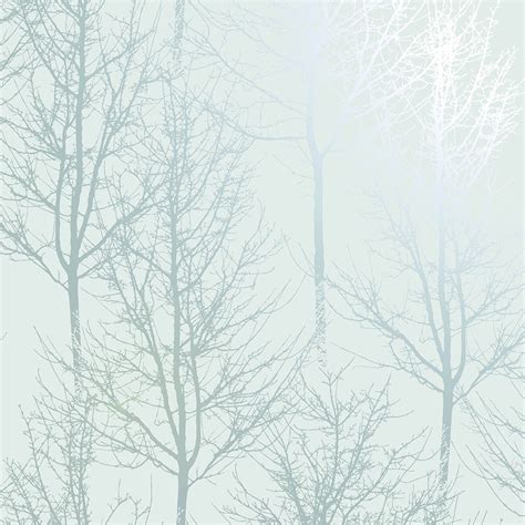 Sample Winter Tree Metallic Wallpaper Grey Silver 53 X 30cm