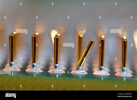 The Micro Elements Of Computer Central Processor Unit Cpu Contact Pins Close Up Stock Photo Alamy