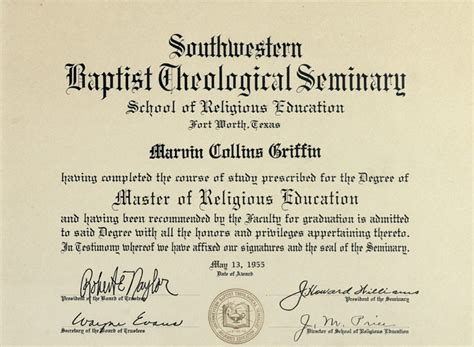 Southwestern Baptist Theological Seminary Diploma 1955 Flickr