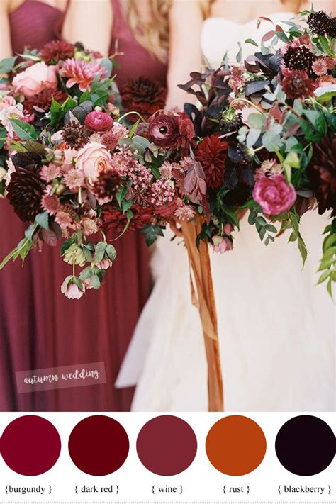 Burgundydark Red Rust And Wine Fall Wedding Color Schemes