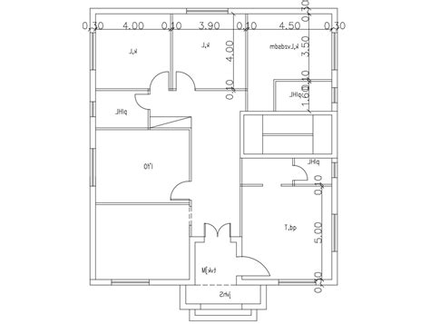 Autocad Drawing House Floor Plan With Dimension Design Cadbull