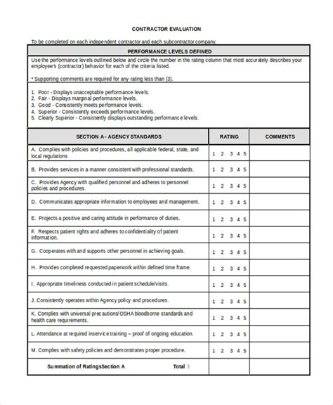 Free 26 Sample Evaluation Forms In Ms Word Pdf Excel