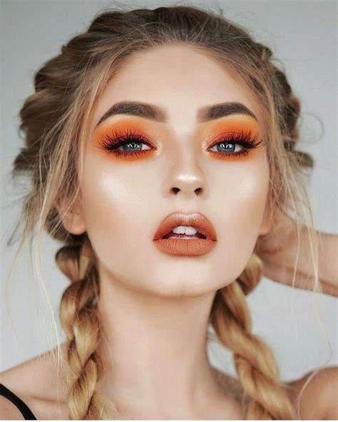 Pin By Ig On Hair And Makeup Orange Eye Makeup Makeup Looks Hair Makeup