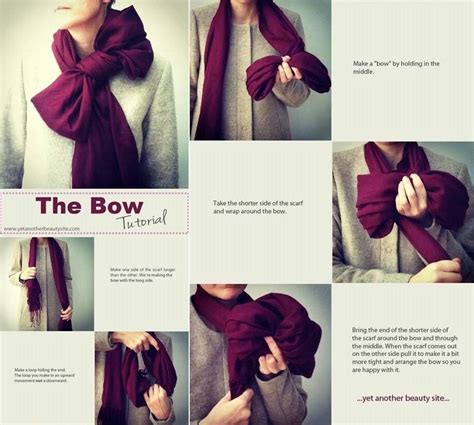 Diy Scarf Bow Design Bow Scarf Scarf Styles Scarf