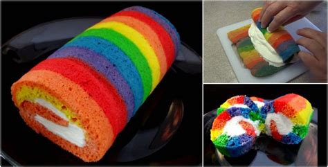 How To Make A Rainbow Cake Roll 2 Ways