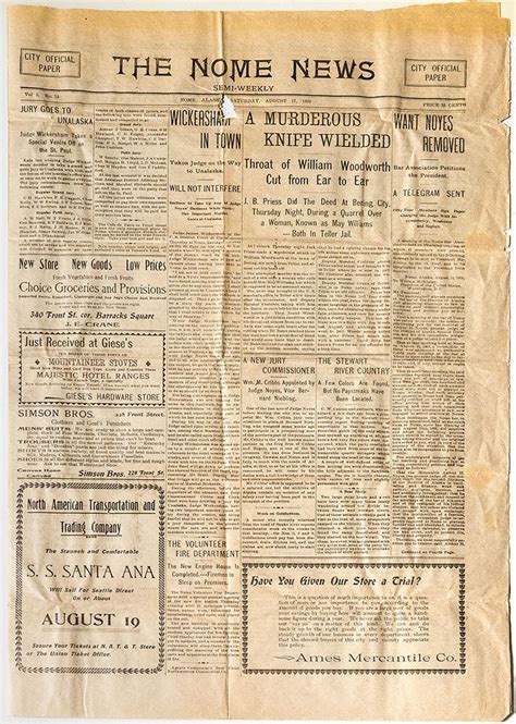 the nome news newspaper alaska gold rush era