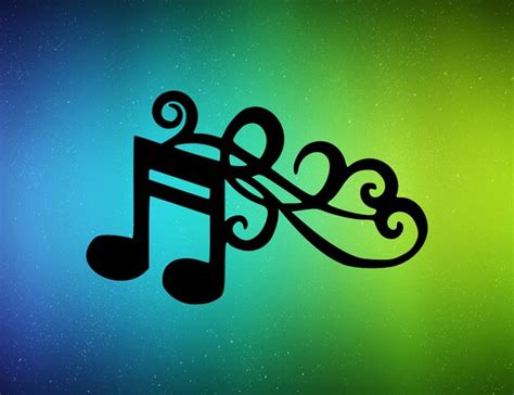 Beautiful Music Note With Scroll Etsy