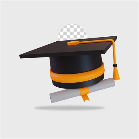 Premium Psd 3d Render Graduation Hat Icon