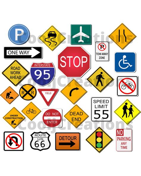 Traffic Signs Clipart Street Signs Icons For Scrapbooking Etsy Canada