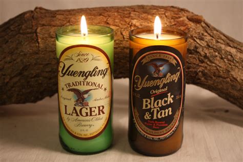 Beer Bottle Candle From Upcycled Yuengling Beer Bottles High