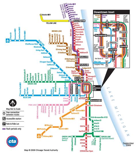 Chicago train map - Ontheworldmap.com