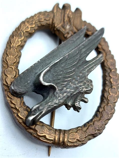 Ww2 German Nazi Luftwaffe Paratroopers Badge Medal Award Unmarked By