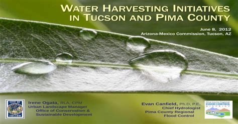 Water Harvesting Initiatives In Tucson Pima · High X Rainwater
