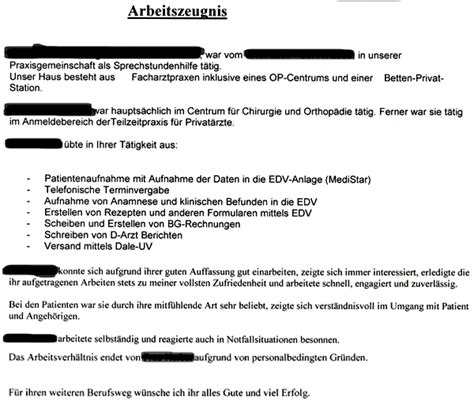 Der arbeitgeber will ein selbstgeschriebenes arbeitszeugnis, was tun? Arbeitszeugnis Muster Zahnmedizinische Fachangestellte